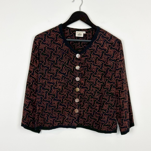 Very Vineyard Edgartown Martha's Vineyard Abstract Print Blouse Size Small - Picture 1 of 5